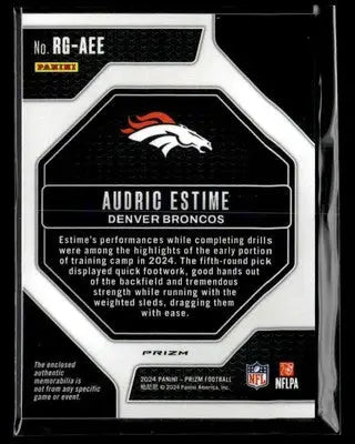 2024 Panini Prizm #RG-AEE Audric Estime Rookie Gear Pink - Football Card Single