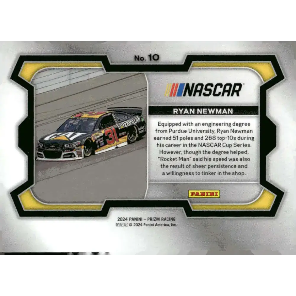 2024 Panini Prizm Rides #10 Ryan Newman NM-MT Caterpillar/Richard Childress Racing/Chevrolet Racing Card - Racing Card