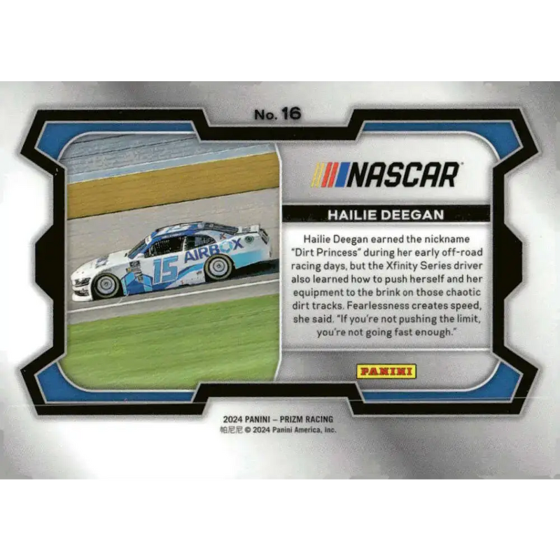2024 Panini Prizm Rides #16 Hailie Deegan NM-MT Airbox Inc./AM Racing/Ford Racing Card - Racing Card Single