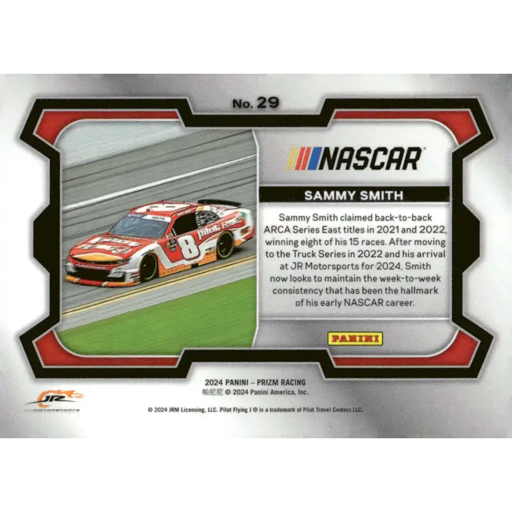 2024 Panini Prizm Rides #29 Sammy Smith NM-MT Pilot Flying J/JR Motorsports/Chevrolet Racing Card - Racing Card Single