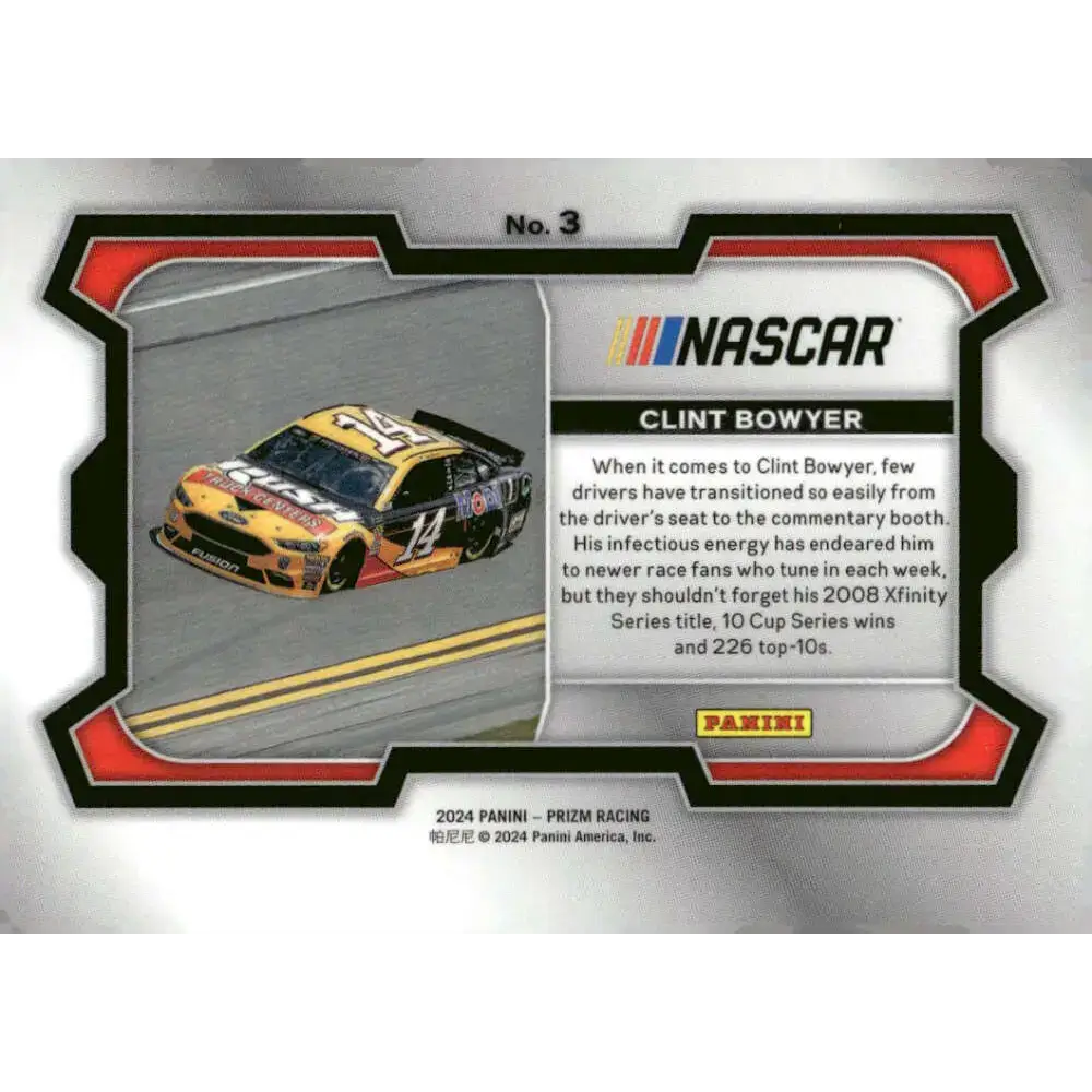 2024 Panini Prizm Rides #3 Clint Bowyer NM-MT Rush Truck Centers/Stewart-Haas Racing/Ford Racing Card - Racing Card