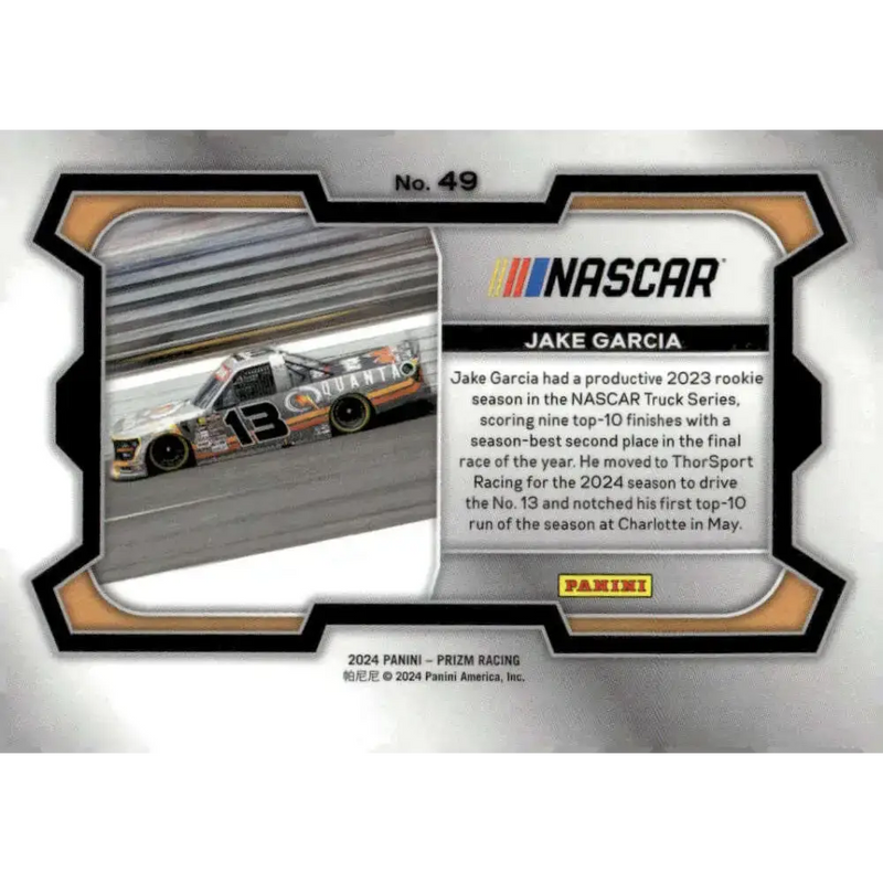 2024 Panini Prizm Rides #49 Jake Garcia NM-MT Quanta/ThorSport Racing/Ford Racing Card - Racing Card Single