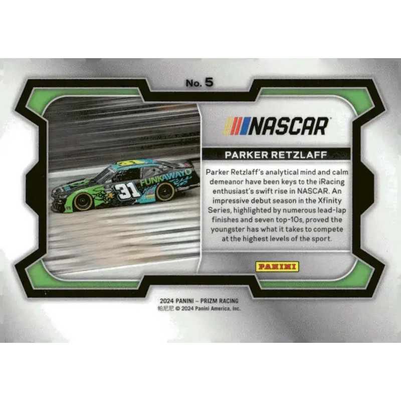 2024 Panini Prizm Rides #5 Parker Retzlaff NM-MT Funkaway/Jordan Anderson Racing/Chevrolet Racing Card - Racing Card