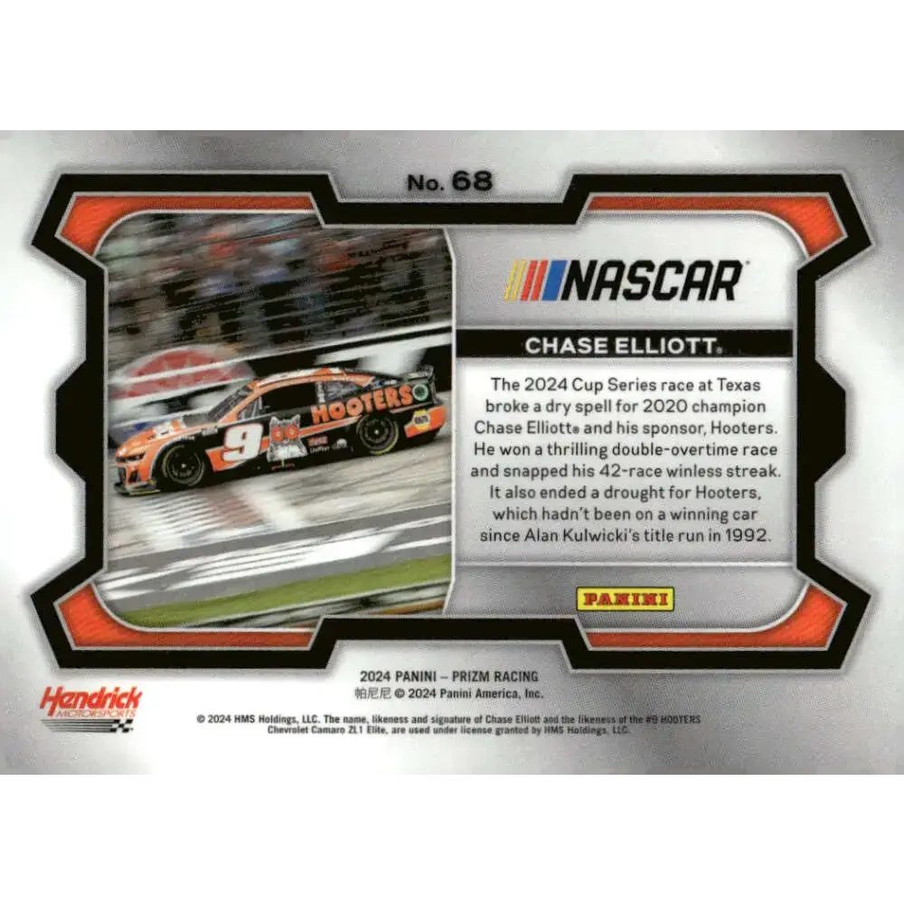 2024 Panini Prizm Rides #68 Chase Elliott NM-MT Hooters/Hendrick Motorsports/Chevrolet Racing Card - Racing Card Single