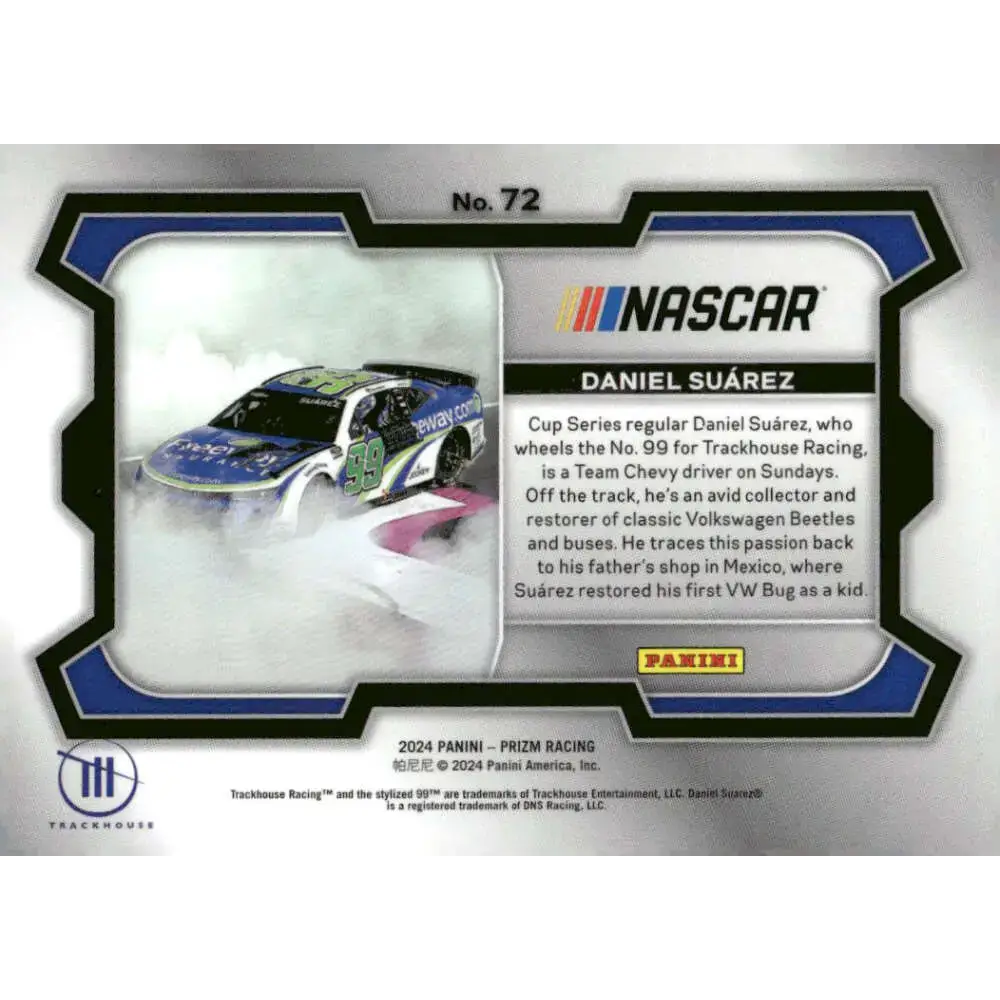 2024 Panini Prizm Rides #72 Daniel Suarez NM-MT Freeway Insurance/Trackhouse Racing/Chevrolet Racing Card - Racing Card