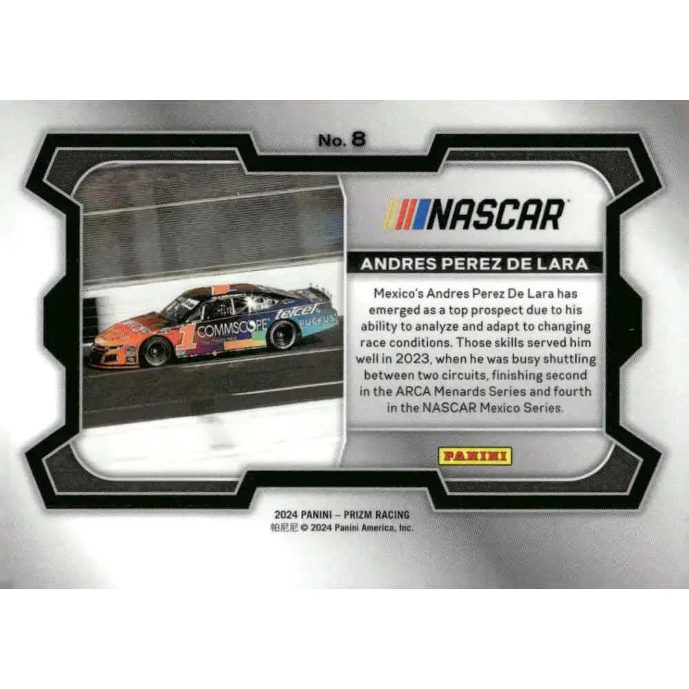 2024 Panini Prizm Rides #8 Andres Perez De Lara NM-MT Max Siegel Inc./Rev Racing/Chevrolet Racing Card - Racing Card