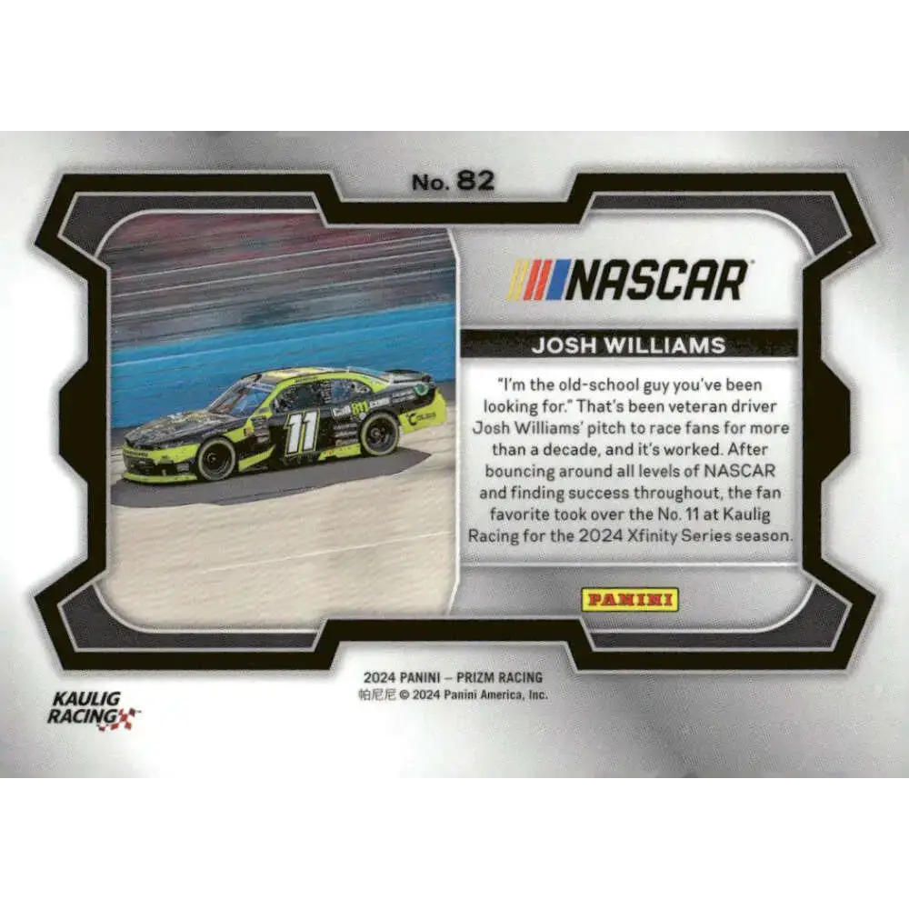 2024 Panini Prizm Rides #82 Josh Williams NM-MT Call 811/Kaulig Racing/Chevrolet Racing Card - Racing Card Single