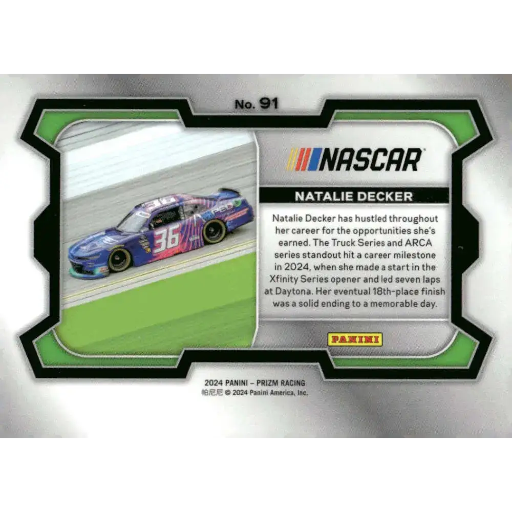 2024 Panini Prizm Rides #91 Natalie Decker NM-MT NERD Focus/Our Motorsports/Chevrolet Racing Card - Racing Card Single