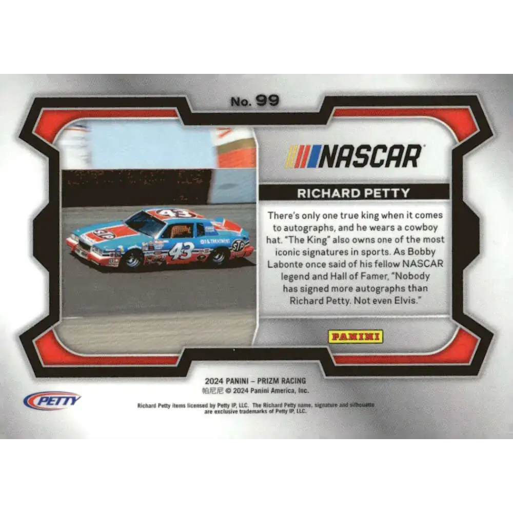 2024 Panini Prizm Rides #99 Richard Petty NM-MT STP/Petty Enterprises/Plymouth Racing Card - Racing Card Single
