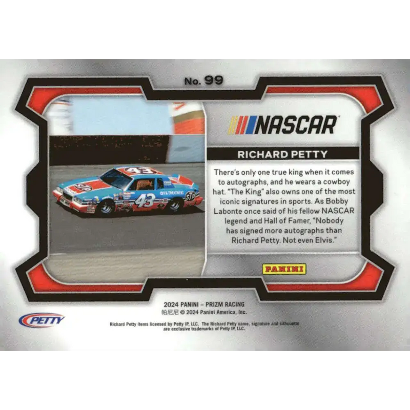2024 Panini Prizm Rides #99 Richard Petty NM-MT STP/Petty Enterprises/Plymouth Racing Card - Racing Card Single
