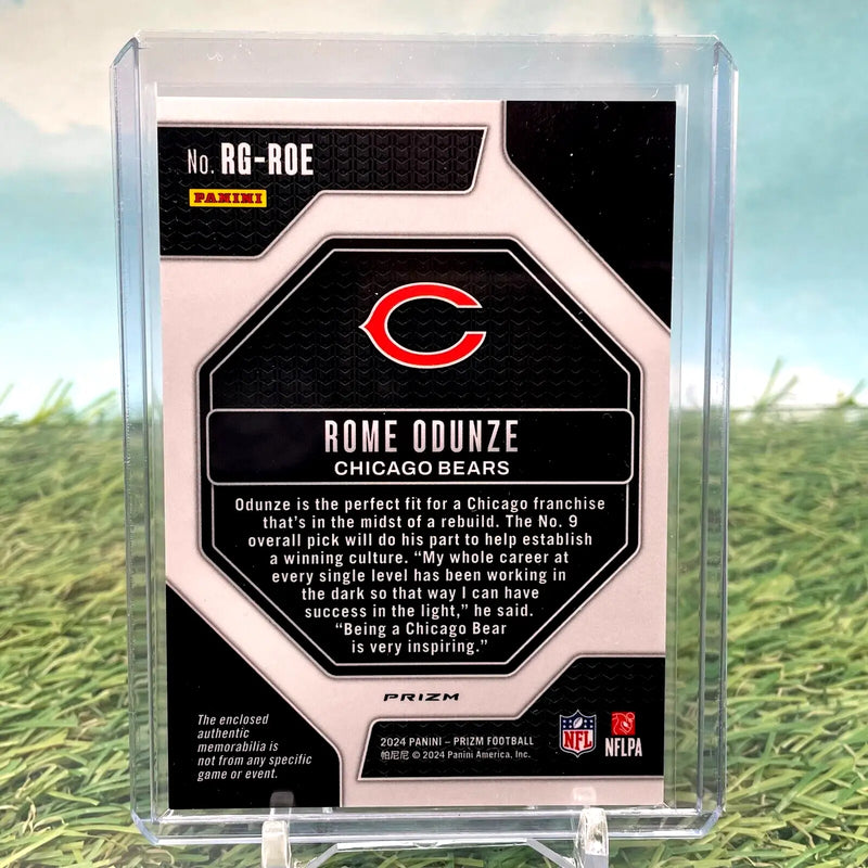 Rome Odunze Chicago Bears 2024 Panini Prizm Rookie Gear football card