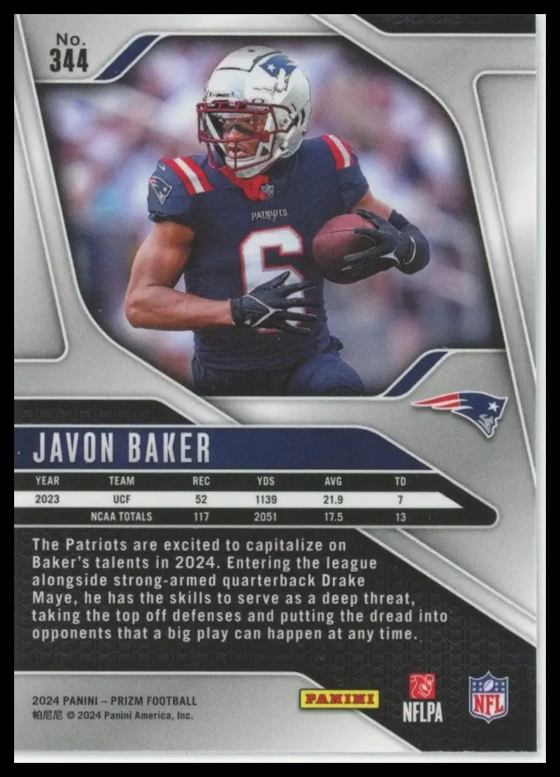 2024 Panini Prizm - Rookies Javon Baker #344 (RC)