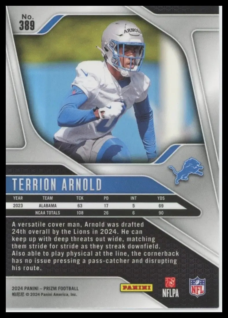 2024 Panini Prizm - Rookies Terrion Arnold #389 (RC) - Football Card Single
