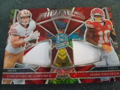 2024 Panini Prizm Spectra Rivals C. McCaffrey I. Pacheco RVL-CMIP. 06/25 NRMT+ - Football Card Single