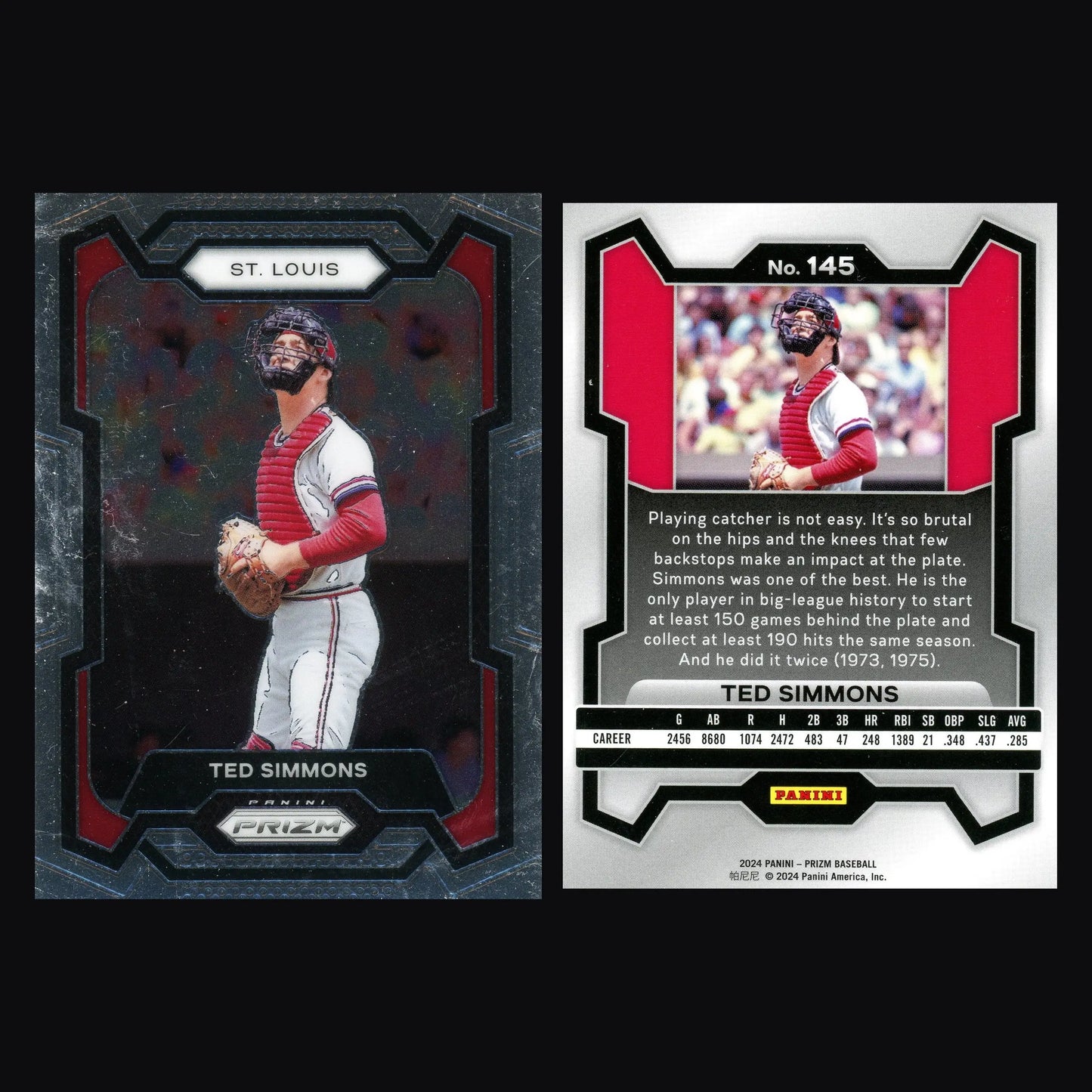 2024 Panini Prizm Ted Simmons #145 St. Louis Cardinals HOF - Baseball Card Single