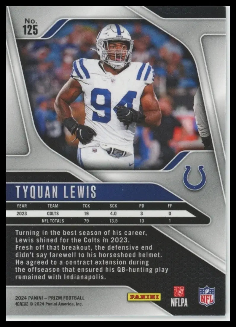 2024 Panini Prizm - Tyquan Lewis #125 - Football Card Single