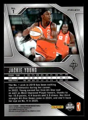 2024 Panini Prizm WNBA #1 Jackie Young Ice Prizms - Basketball Card Single