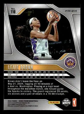 2024 Panini Prizm WNBA #110 Lexie Brown Ice Prizms - Basketball Card Single