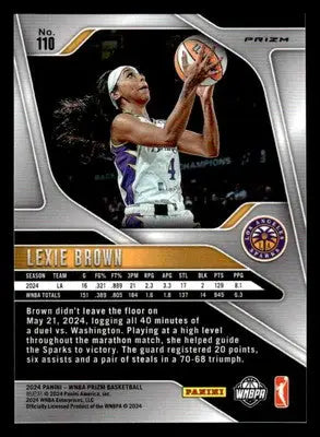 2024 Panini Prizm WNBA #110 Lexie Brown Ice Prizms - Basketball Card Single
