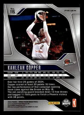 2024 Panini Prizm WNBA #115 Kahleah Copper Ice Prizms - Basketball Card Single