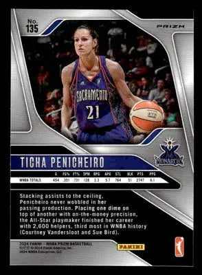 2024 Panini Prizm WNBA #135 Ticha Penicheiro Ice Prizms - Basketball Card Single