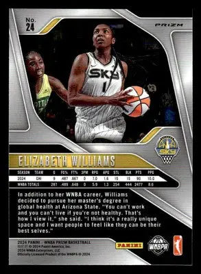 2024 Panini Prizm WNBA #24 Elizabeth Williams Blue Velocity Prizms - Basketball Card Single