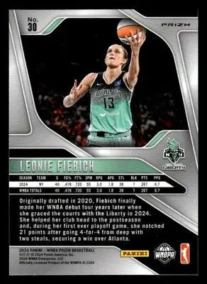 2024 Panini Prizm WNBA #30 Leonie Fiebich Blue Velocity Prizms - Basketball Card Single