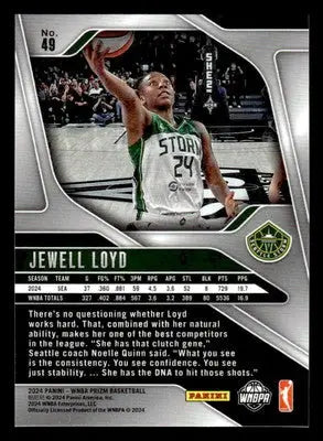 2024 Panini Prizm WNBA #49 Jewell Loyd - Basketball Card Single