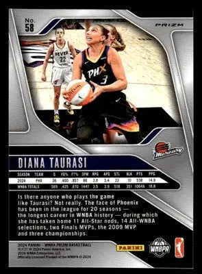 2024 Panini Prizm WNBA #58 Diana Taurasi Blue Velocity Prizms - Basketball Card Single
