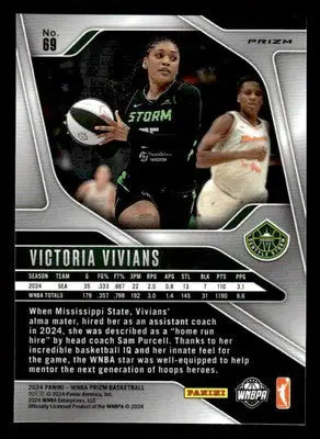 2024 Panini Prizm WNBA #69 Victoria Vivians Orange Velocity Prizms - Basketball Card Single