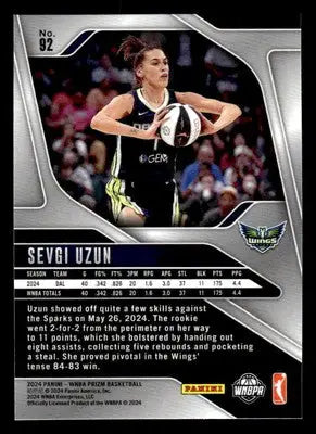 2024 Panini Prizm WNBA #92 Sevgi Uzun - Basketball Card Single
