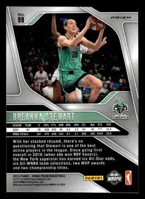 2024 Panini Prizm WNBA #99 Breanna Stewart Blue Velocity Prizms - Basketball Card Single