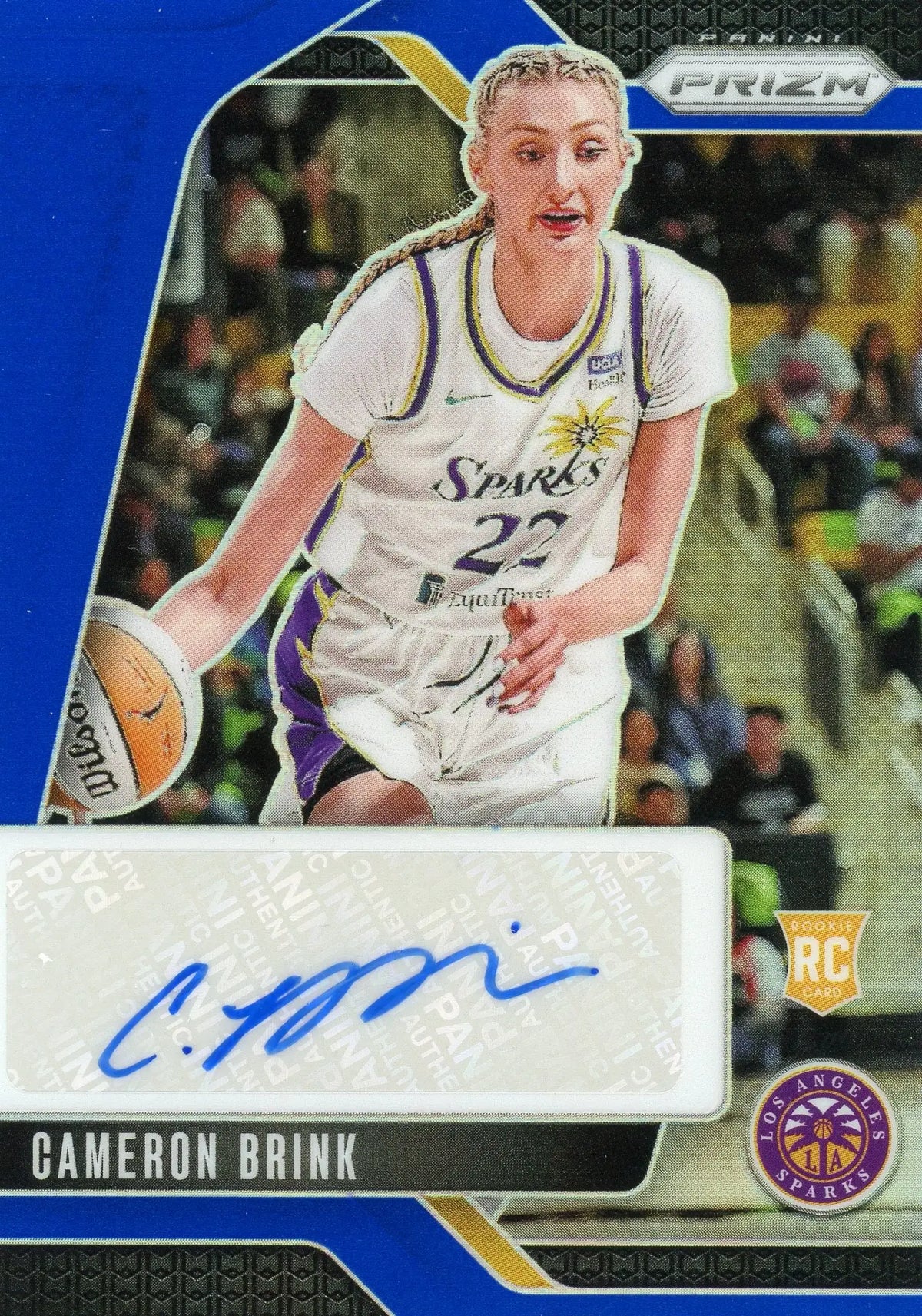 2024 Panini Prizm WNBA Cameron Brink #SG-CB Blue Auto /75 RC Sparks - Basketball Card Single