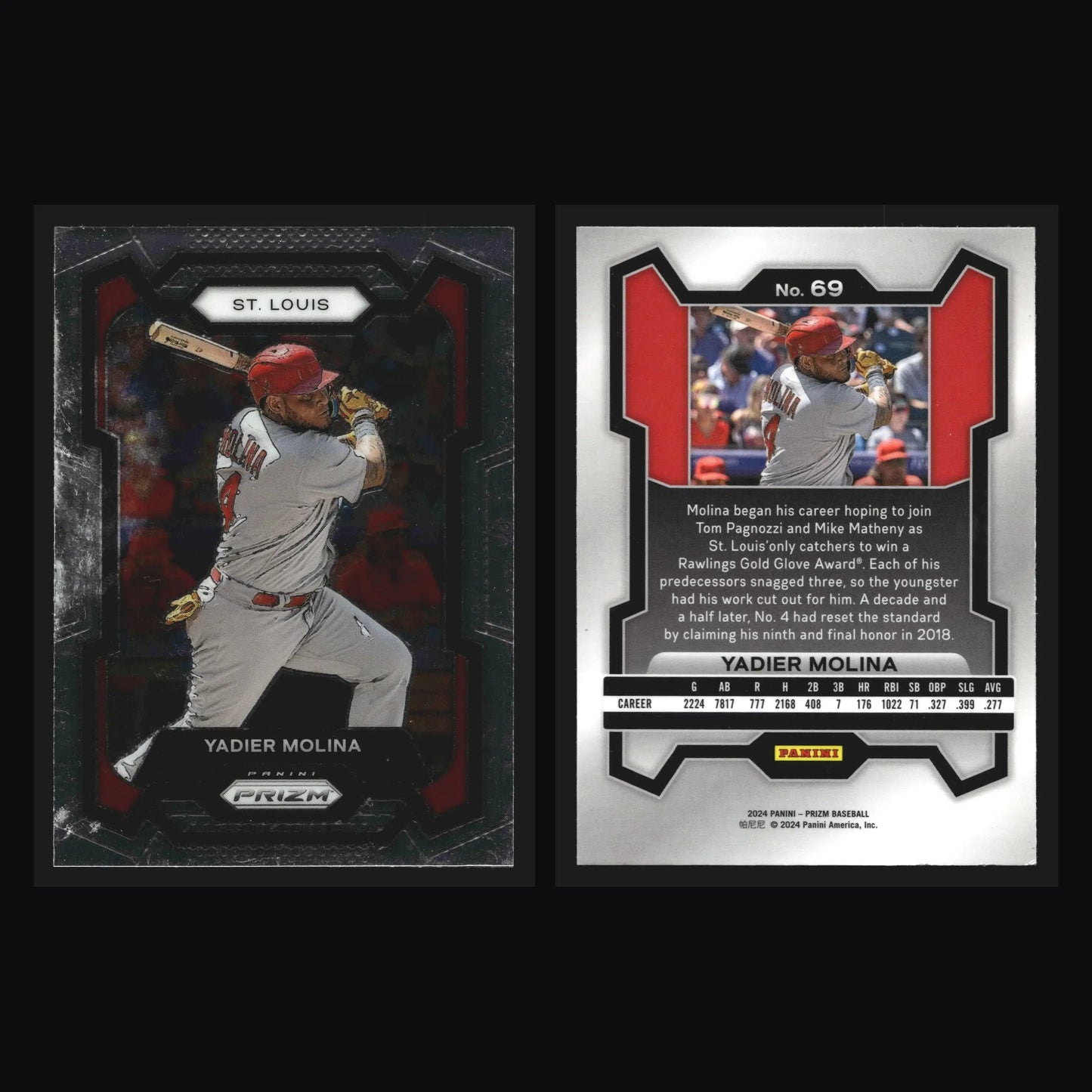 2024 Panini Prizm Yadier Molina #69 St. Louis Cardinals - Baseball Card Single