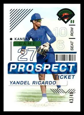2024 Panini Prospect Edition #131 Yandel Ricardo Teal #/49 - Baseball Card Single