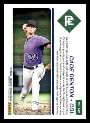 2024 Panini Prospect Edition #142 Cade Denton - Baseball Card Single