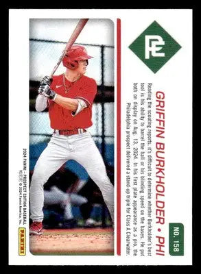 2024 Panini Prospect Edition #158 Griffin Burkholder - Baseball Card Single