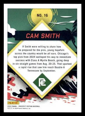 2024 Panini Prospect Edition #16 Cam Smith Prepping For The Pros - Baseball Card Single
