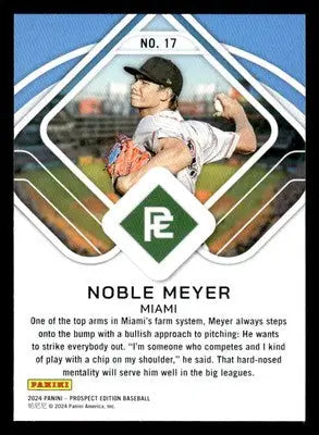2024 Panini Prospect Edition #17 Noble Meyer Aces - Baseball Card Single