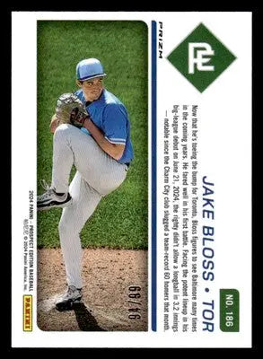 2024 Panini Prospect Edition #186 Jake Bloss Purple Holo #/99 - Baseball Card Single