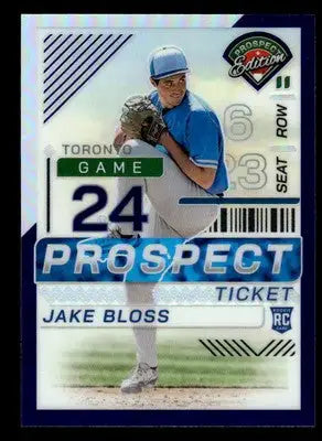 2024 Panini Prospect Edition #186 Jake Bloss Purple Holo #/99 - Baseball Card Single