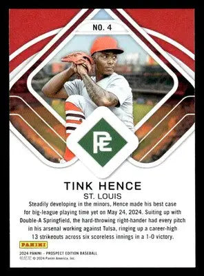 2024 Panini Prospect Edition #4 Tink Hence Aces - Baseball Card Single