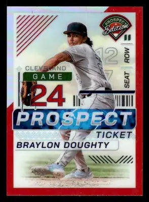 2024 Panini Prospect Edition #48 Braylon Doughty Red Holo #/199 - Baseball Card Single