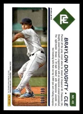 2024 Panini Prospect Edition #48 Braylon Doughty Red Holo #/199 - Baseball Card Single