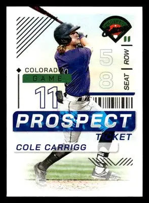 2024 Panini Prospect Edition #84 Cole Carrigg - Baseball Card Single