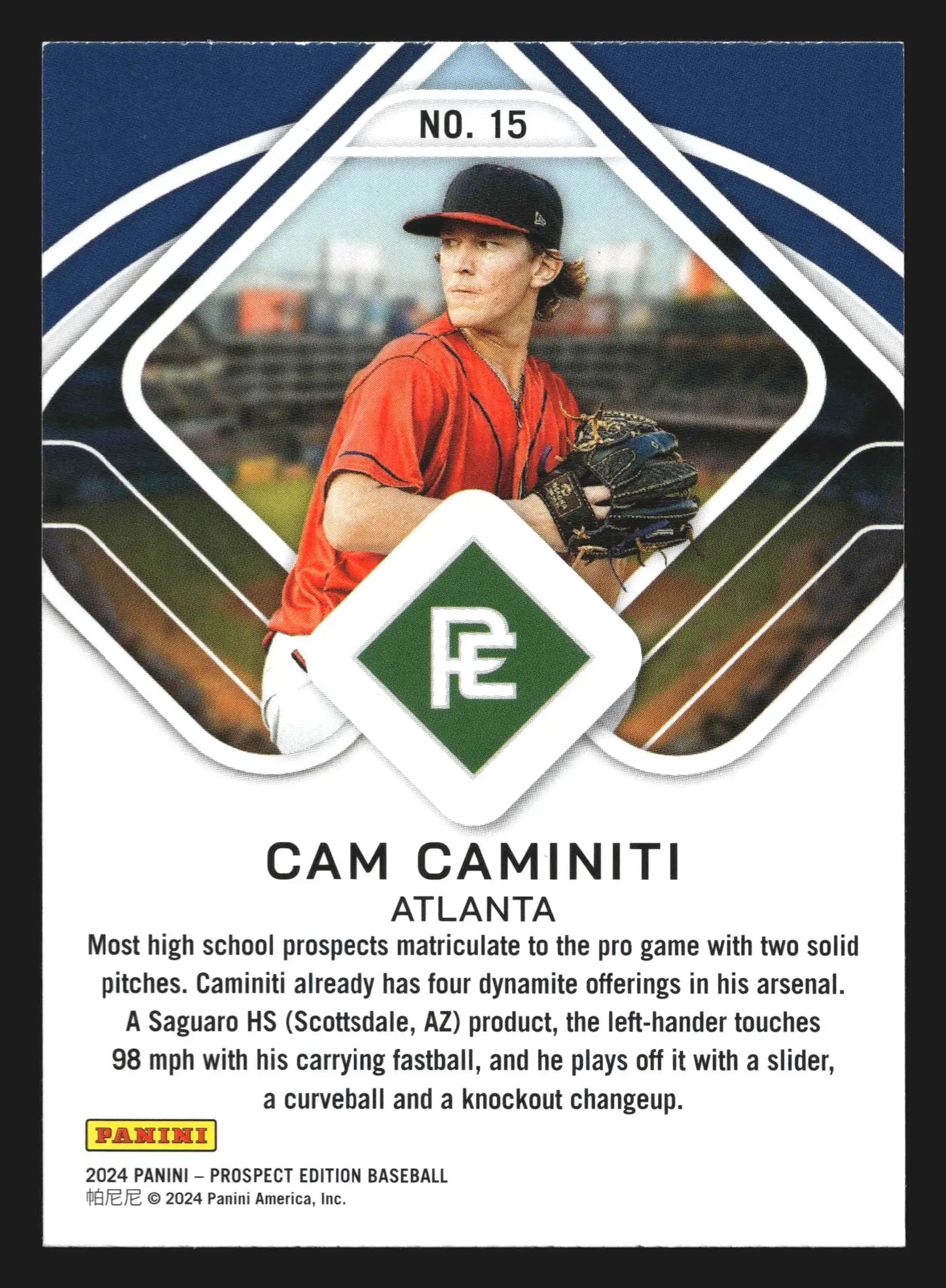 2024 Panini Prospect Edition Aces #15 Cam Caminiti Atlanta Braves