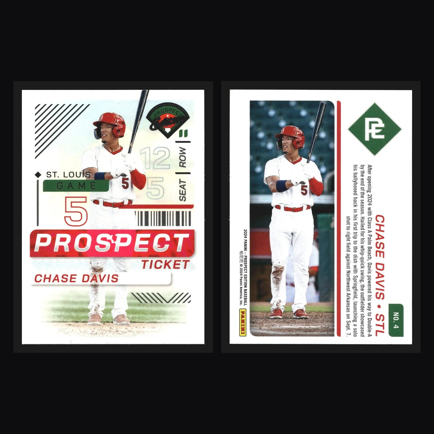 2024 Panini Prospect Edition Chase Davis #4 Prospect Ticket Cardinals - Baseball Card Single