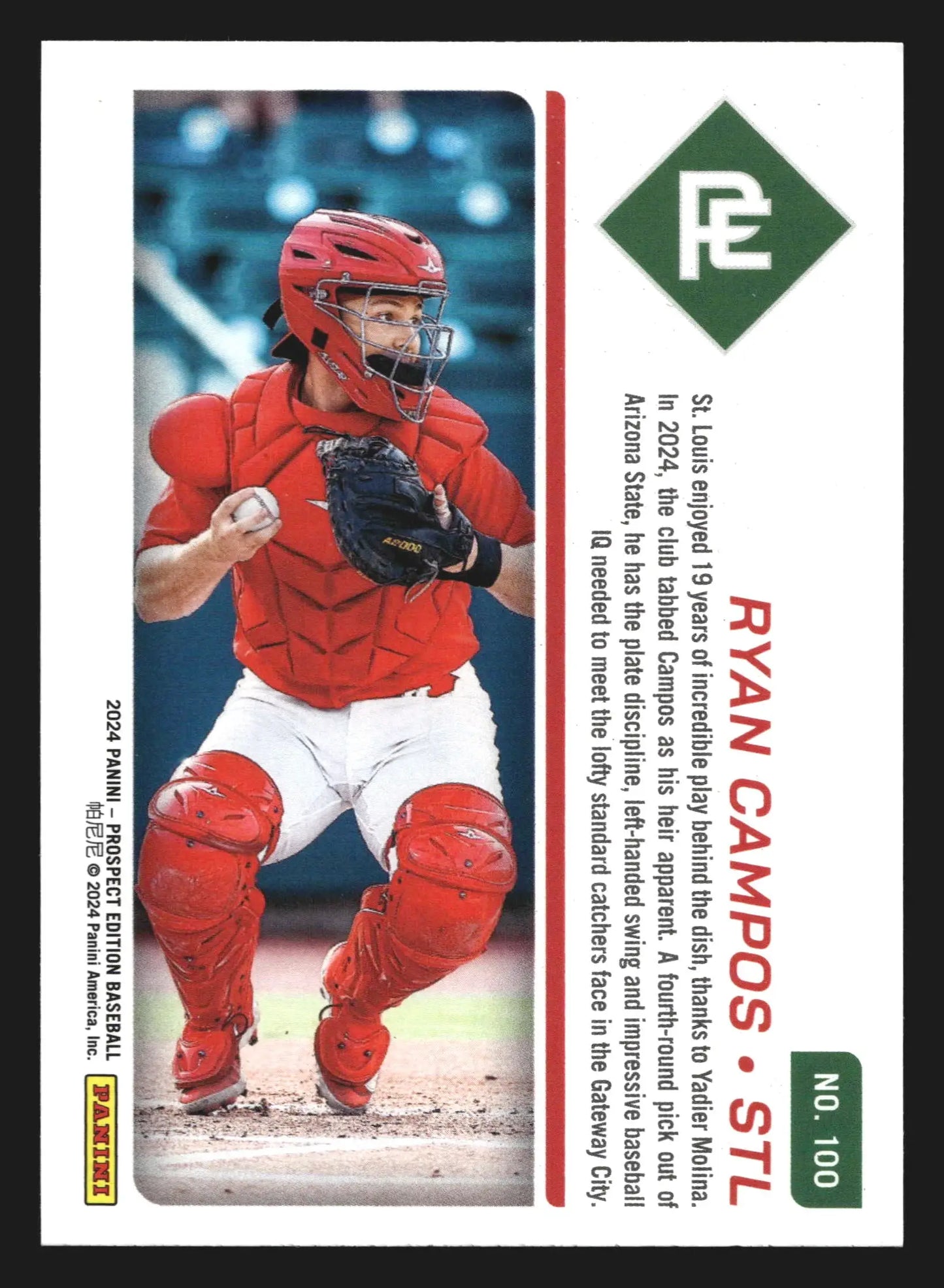 2024 Panini Prospect Edition Ryan Campos #100 Prospect Ticket Cardinals - Baseball Card Single