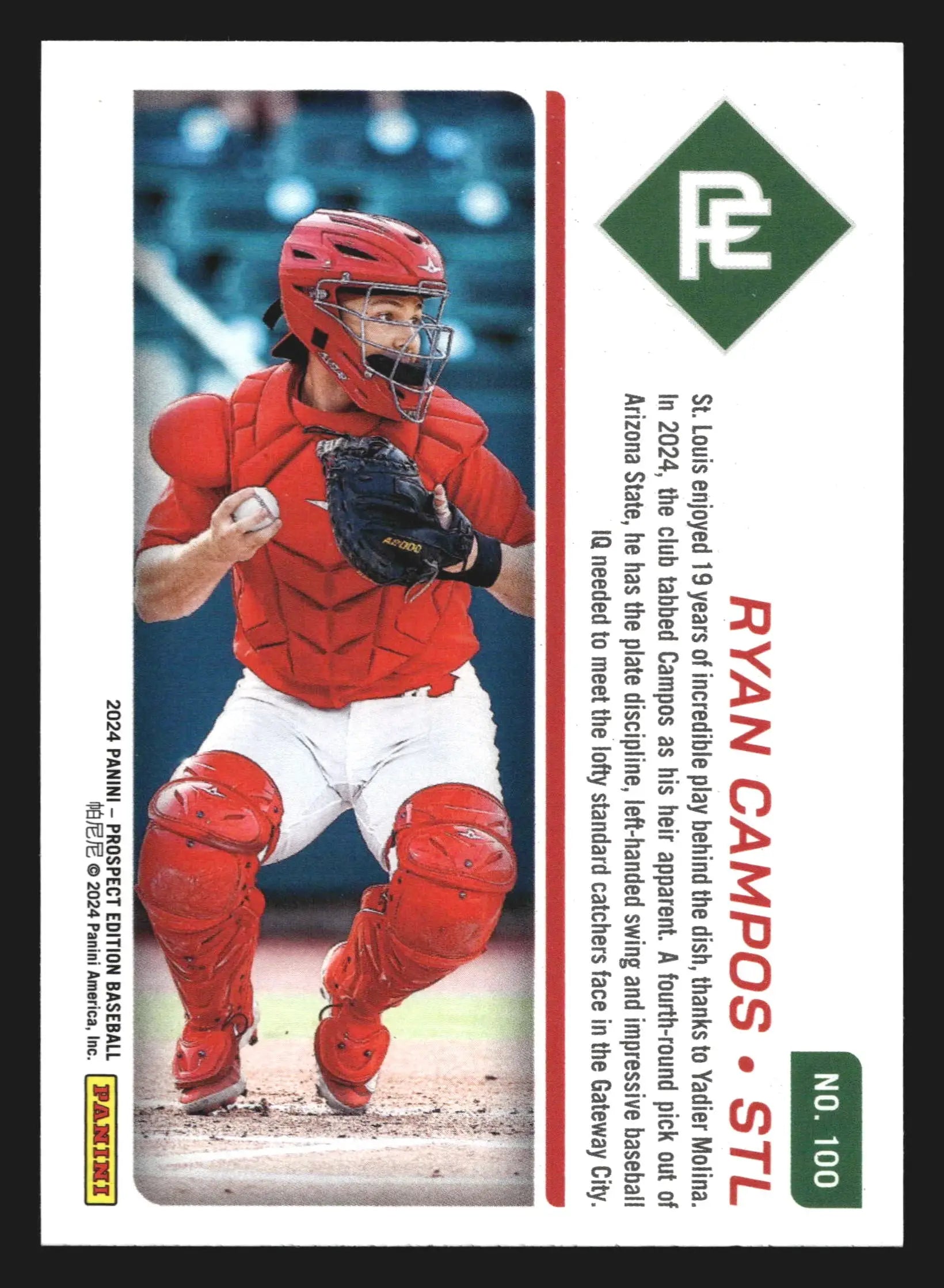 2024 Panini Prospect Edition Ryan Campos #100 Prospect Ticket Cardinals - Baseball Card Single