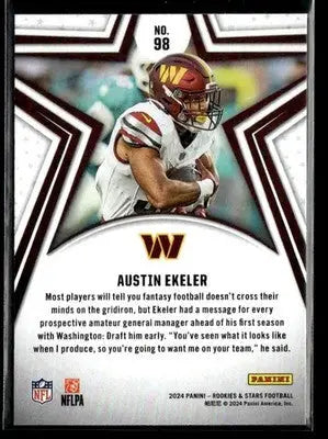 2024 Panini Rookies & Stars Austin Ekeler #98 Washington Commanders - Football Card Single